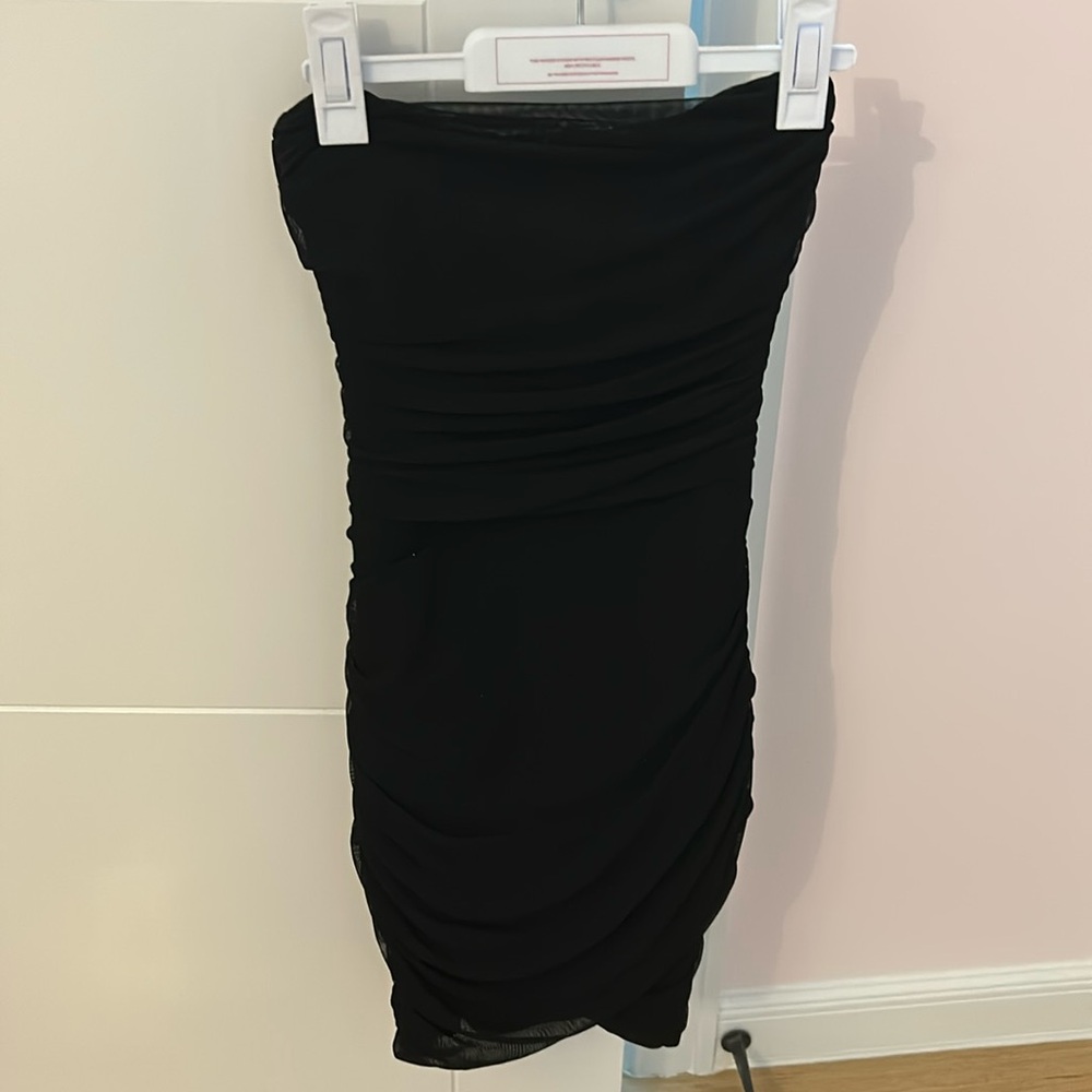 Black Strapless Mini Dress